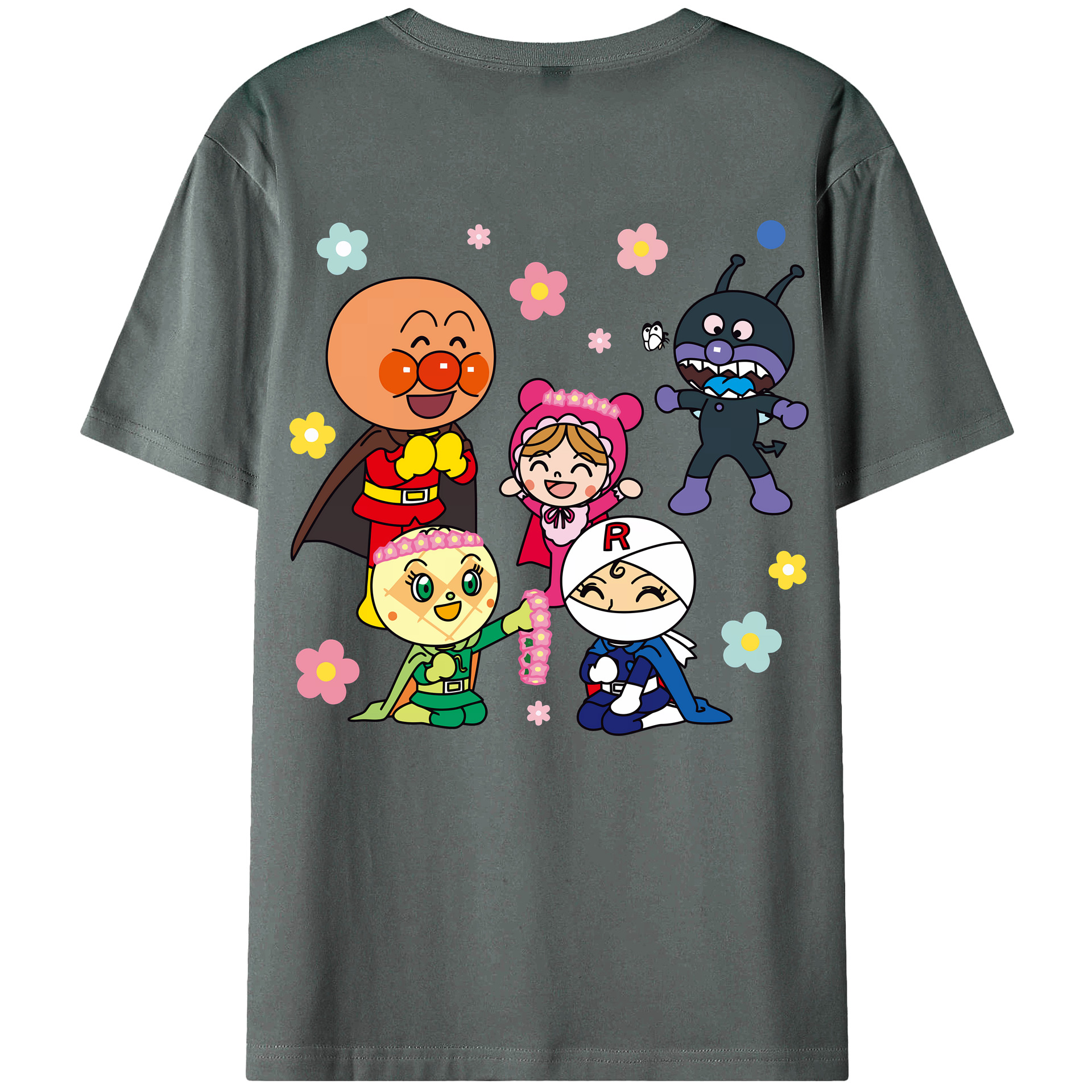 （画像用） アンパンマン Anpanman 綿100％ メンズ半袖Tシャツ（バックプリント） 通気性